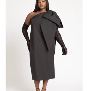 Eloquii Chic Black One-Shoulder Dress